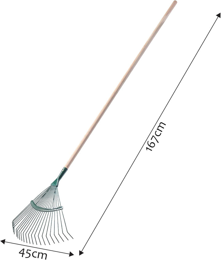 KADAX Rechen, Laubrechen, regulierbare Harke mit Stiel für Garten, Rasen, Bequeme Gartenharke, Laubf