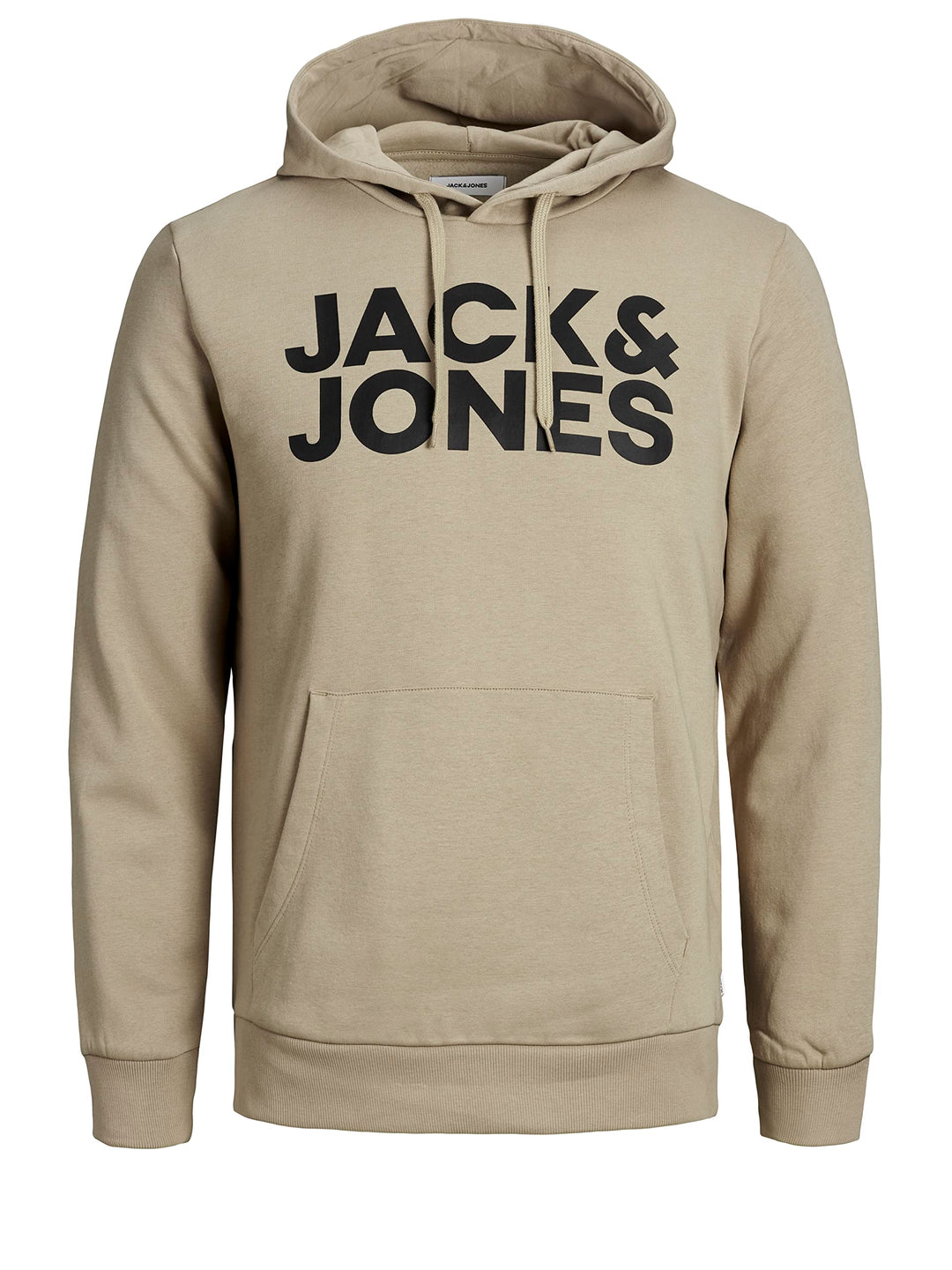 JACK & JONES Male Kapuzenpullover Logo Kapuzenpullover S Crockery/Print Black, S Crockery/Print Blac
