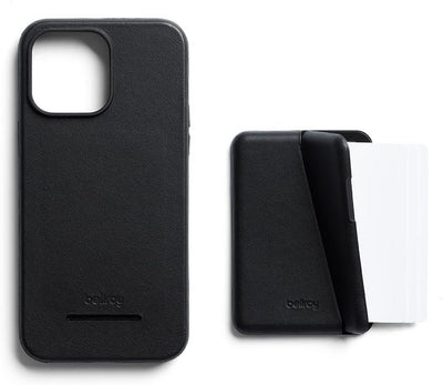 Bellroy Mod Hülle + Brieftasche für iPhone 14 Plus - (Leder-Handyhülle, Slim Card Holde) - Black Sch