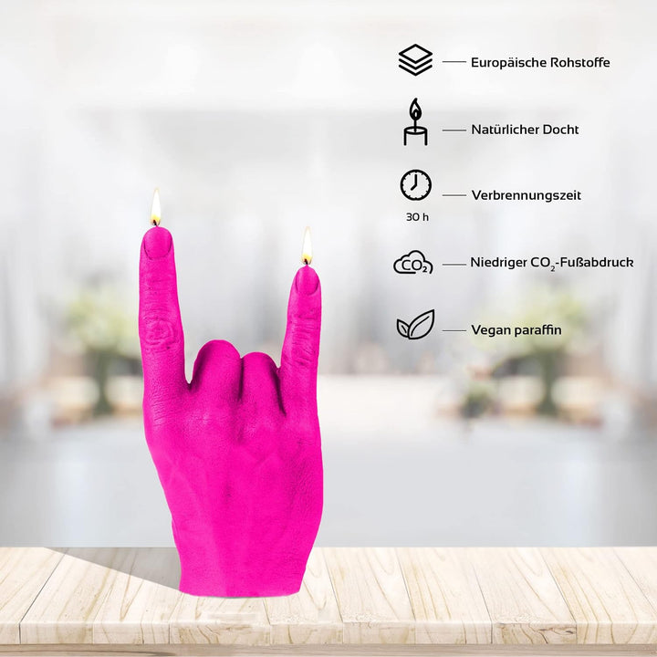 Candellana Hand RCK Kerze - Hand Figur - Coole Deko - Gothic Deko - Grunge Deko Kerze - Heavy Metal