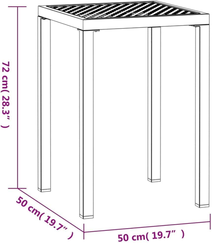 vidaXL Gartentisch Anthrazit 50x50x72 cm Stahl 50 x 50 x 72 cm, 50 x 50 x 72 cm