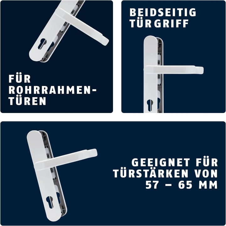 ABUS Türbeschlag SRG92N W - Drückergarnitur für Haustüren - mit beidseitiger Türklinke - für Türen m