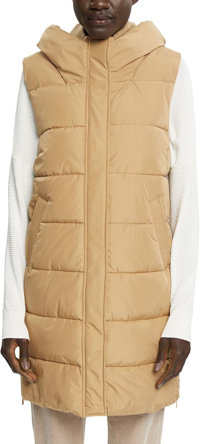 ESPRIT Damen Weste L 250/KHAKI BEIGE, L 250/KHAKI BEIGE