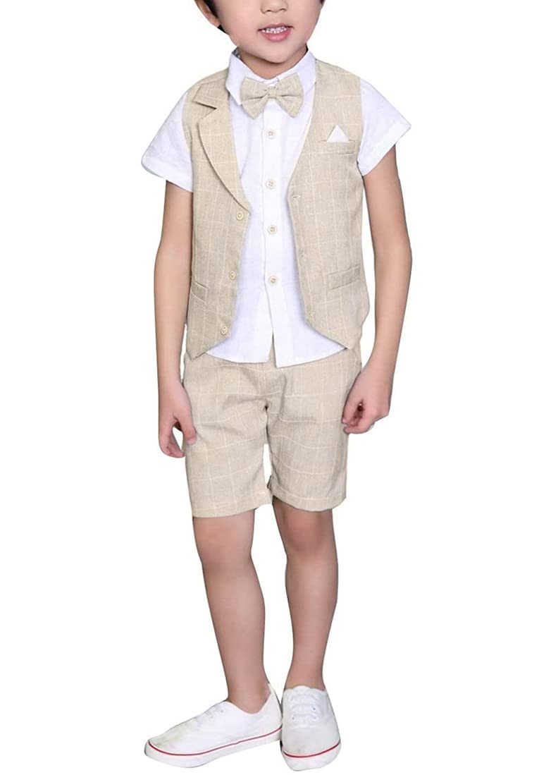 LOLANTA 4 STK Kleinkind Junge Sommerhochzeit Kinderanzug, Festliche Anzüge Westen Set für Kinder, So