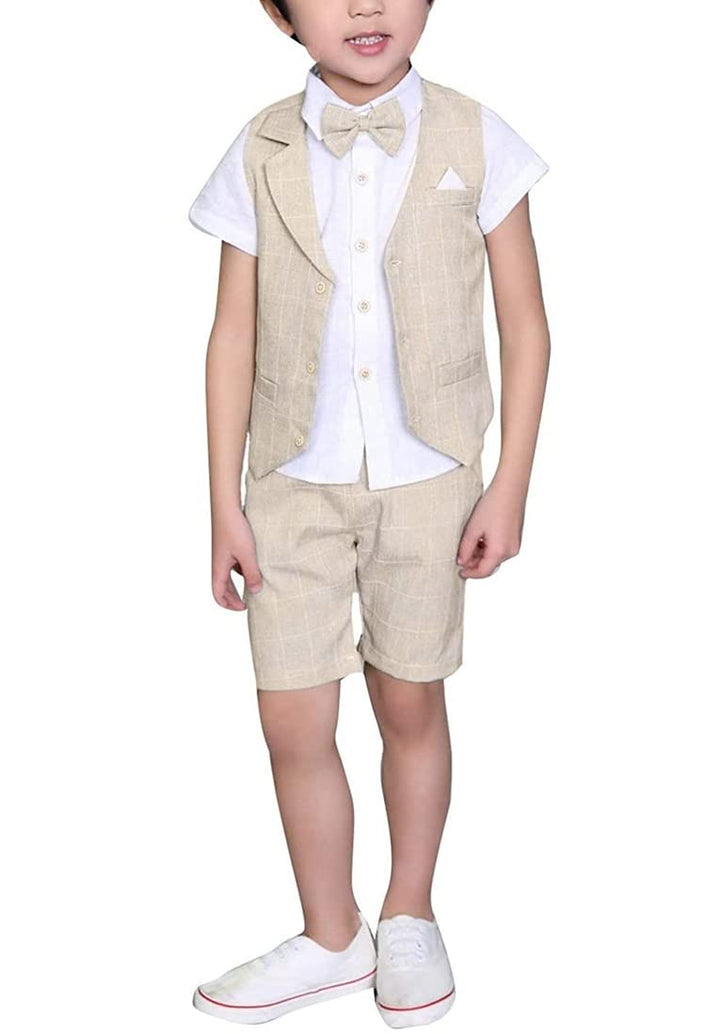 LOLANTA 4 STK Kleinkind Junge Sommerhochzeit Kinderanzug, Festliche Anzüge Westen Set für Kinder, So