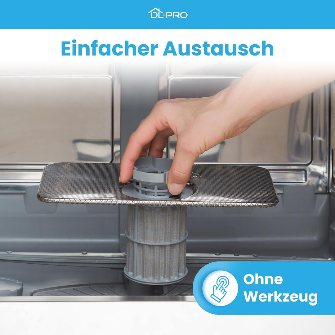 DL-pro Filter Grobsieb + Mikrofilter für Bosch Siemens 00645038 645038 Zweiteilig Feinsieb Schmutzsi