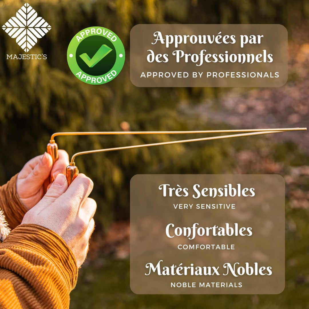 Majestic's Wünschelrute Deluxe aus Messing und Kupfer, Radiästhesie dowsing rods - Wasseradern aufsp