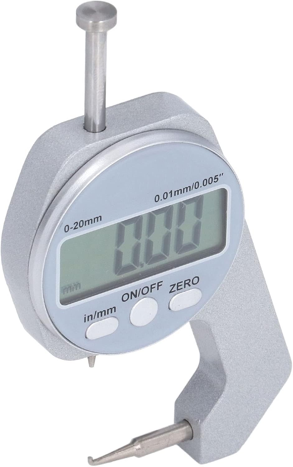 Dickenmesser, EVTSCAN Dickenmesser 0-20 mm Bereich Digitalanzeige Mini-Dickenmesser mit kleiner gebo