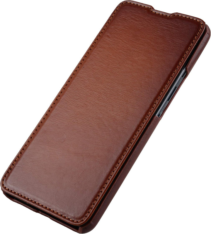 STILGUT Book Case entwickelt für OnePlus Nord Hülle aus Leder zum Klappen, Klapphülle, Handyhülle, L