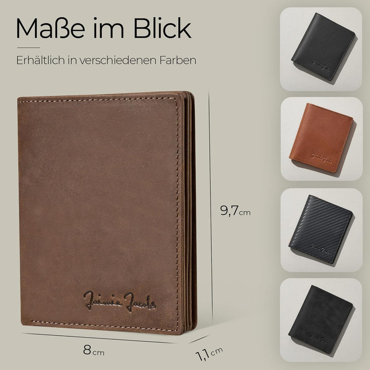 Jaimie Jacobs SLIMSTAR AirTag-Edition mit grossem Münzfach dünne Geldbörse Leder Slim Wallet Hochfor