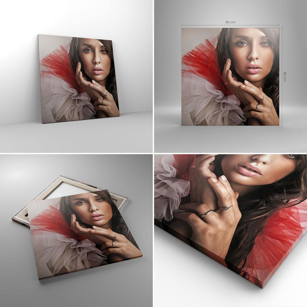 Bilder auf Leinwand Schönheit kleid mode modell Leinwandbild 60x60cm Wandbilder Dekoration Wohnzimme