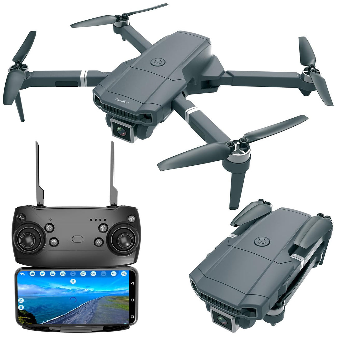 Simulus Quadrokopter: Faltbare WLAN-Drohne mit Brushless-Motor, interp. 4K-Live-View-Kamera (Mini Dr