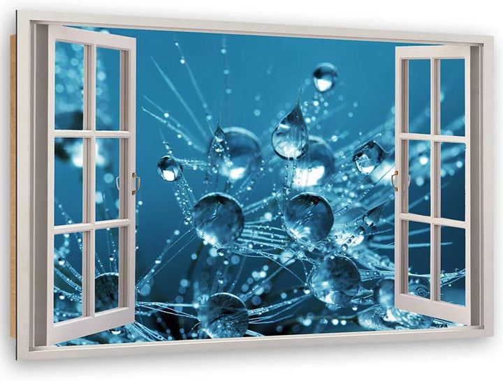 Feeby Dekobild 3D Illusion Deko Wand Kunstdruck abstrakt Blau 30x20 cm Deko Paneel 30x20 cm Blau_a,