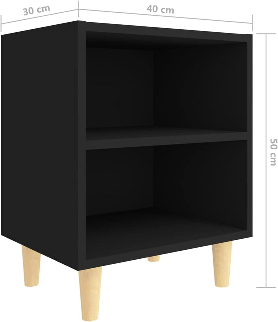 Susany Nachttisch mit Massivholz-Beinen Nachtschrank Schlafzimmer Nachtkommode mit Beinen Beistellti