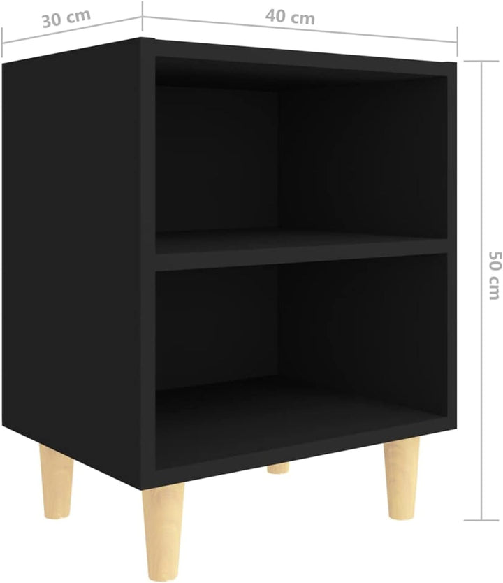 Susany Nachttisch mit Massivholz-Beinen Nachtschrank Schlafzimmer Nachtkommode mit Beinen Beistellti