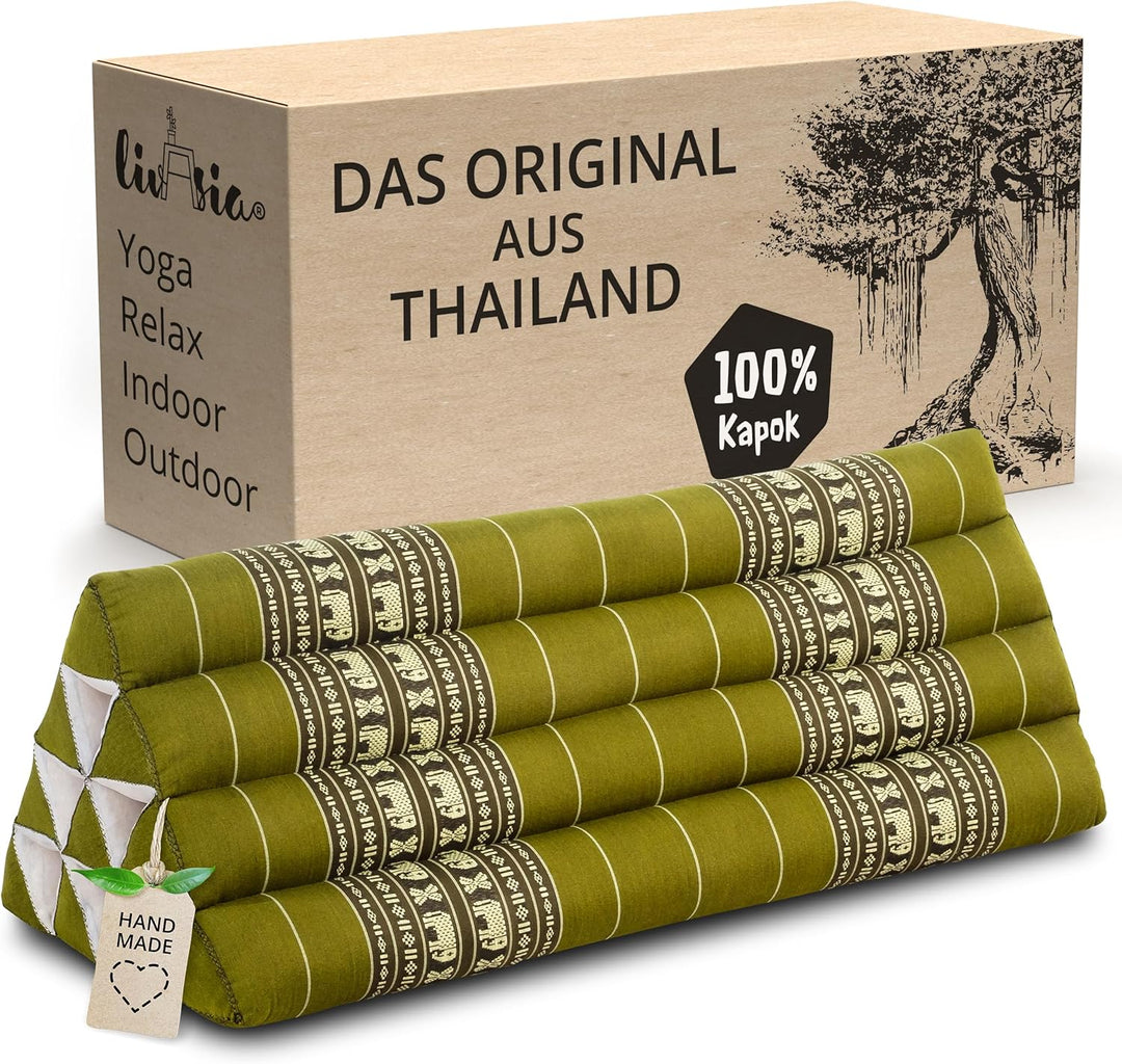 livasia Rückenstützkissen breit für Paare, Dreieckskissen für Garten und Balkon, Keilkissen mit Kapo