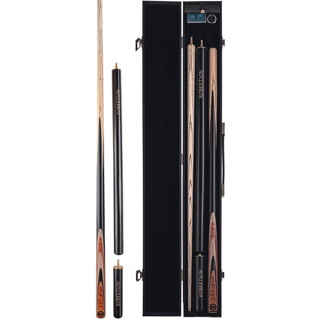 Robertson Snookerqueue, 3 Modelle, Profi Snooker Cue 2-teilig mit Verlängerung, Eschenholz, 9 mm Tip