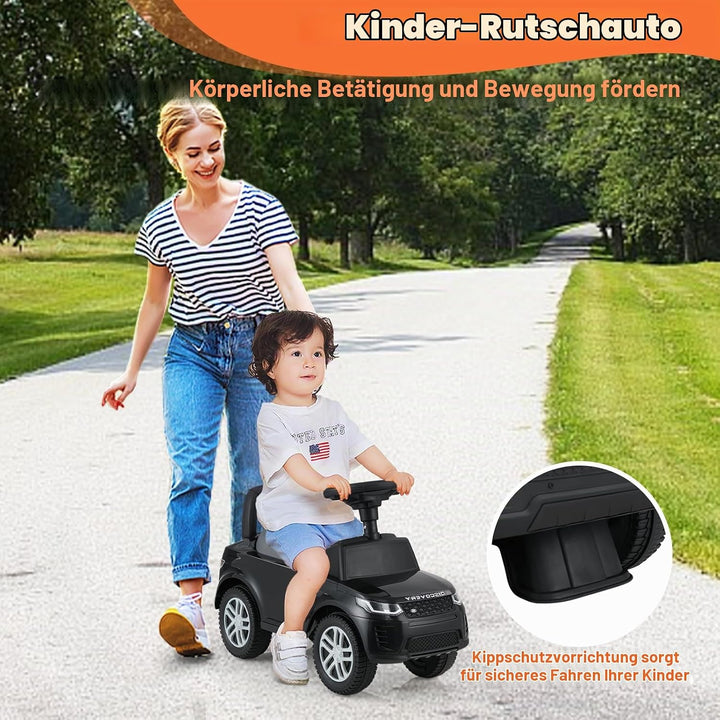 SOARS Kinder Rutschauto, Rutschfahrzeug mit Lenkrad, Hupe, rutschfesten Rädern, verstecktem Stauraum