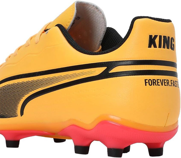 PUMA Unisex King Match Fg/Ag Soccer Shoe, 39 EU Sun Stream Puma Black Sunset Glow