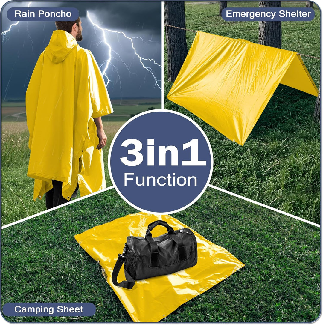 Regenponcho Wasserdicht Regencape mit Kapuze Multifunktionales Regenmantel Wiederverwendbar Regenkle