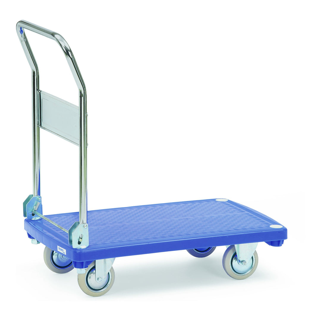 Fetra Kunststoffplattenwagen, Traglast 200 kg, 1 Stück, 815 x 540 x 890 mm, blau, 3130