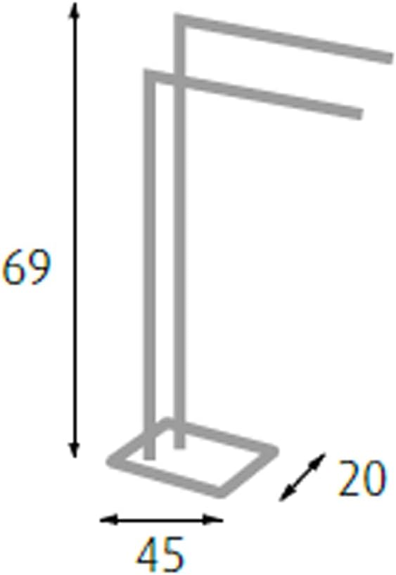 King Home P1407429/B Handtuchhalter mit 2 Armen aus Glas, weiss, 45 x 20 x 69 H