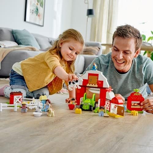 LEGO 10952 DUPLO Scheune, Traktor und Tierpflege Kleinkinder Spielzeug ab 2 Jahren mit Figuren: Pfer