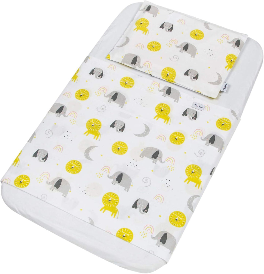 FlyIdeas Spannbettlaken für Beistellbett 90x55 cm, 3 STK - 100% Zertif. Baumwolle 2 Spannbettlaken +