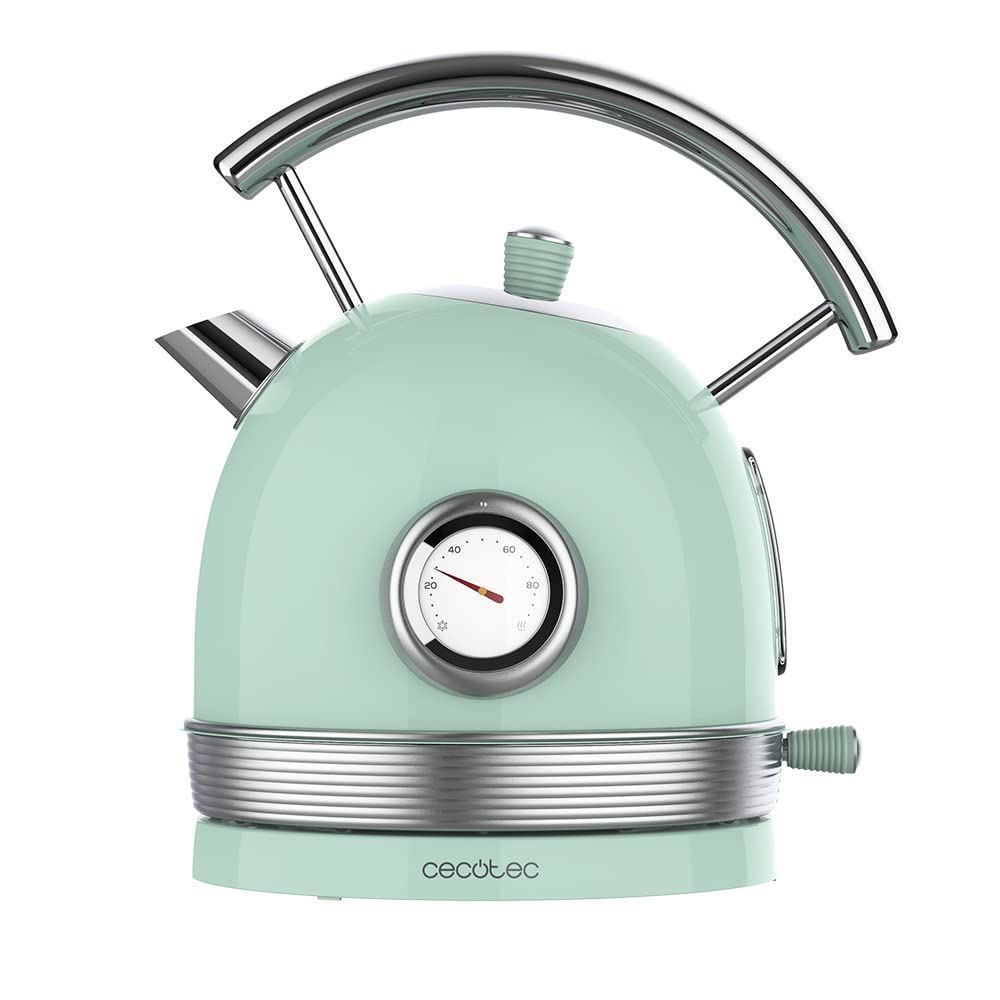 Cecotec Wasserkocher ThermoSense 420 Light Green. Fassungsvermögen 1,8 Liter, 2200 W, Temperaturanze