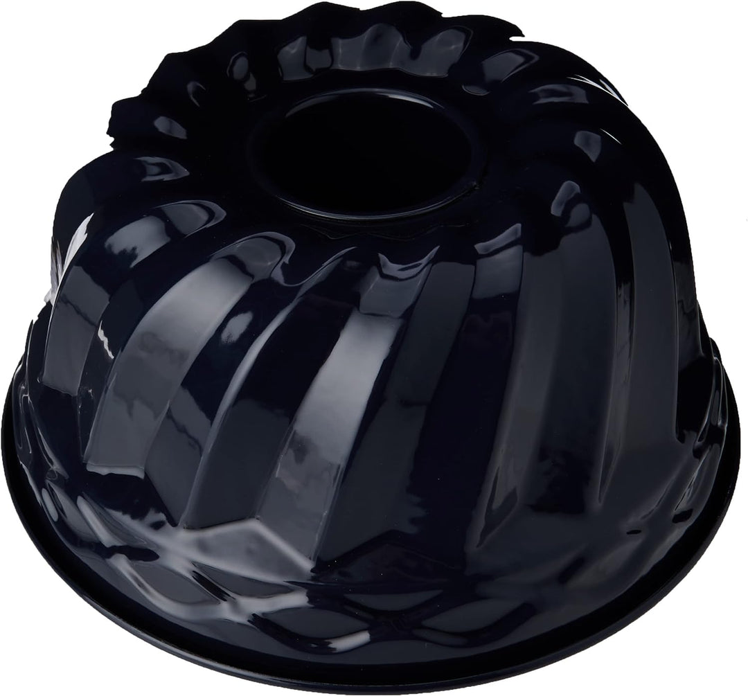 Dr. Oetker Guglhupf Backform Ø 24 cm Back-Liebe Emaille – 24er Gugelhupfform in Dunkelblau & Kastenf