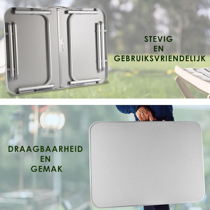 Gartentisch klappbar | Wetterfester Aluminium und Kunststoff | Camping Klapptisch für 1-2 Personen |