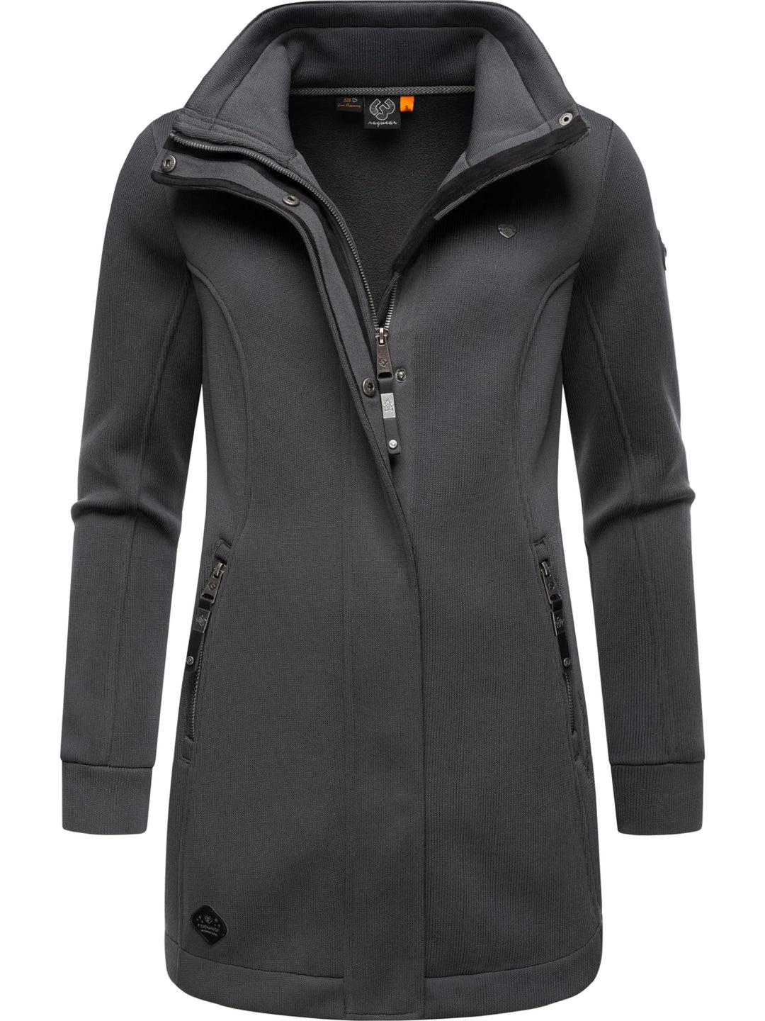 Ragwear Damen leichter Sweat-Übergangsmantel lang windabweisendl mit hohem Kragen Letrice Bonded XS-