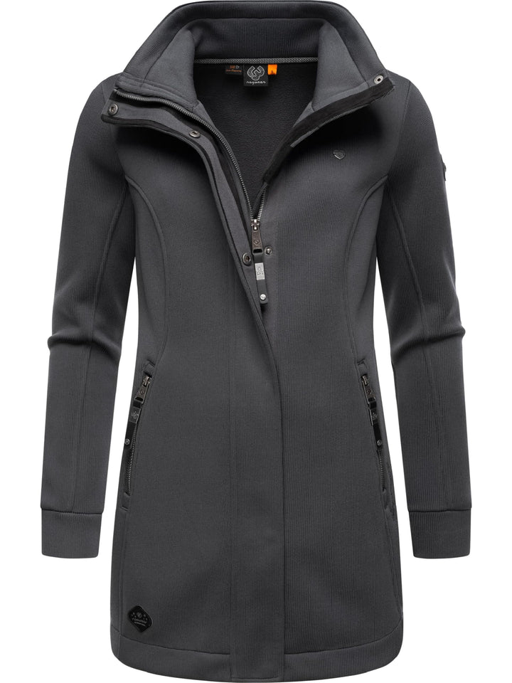 Ragwear Damen leichter Sweat-Übergangsmantel lang windabweisendl mit hohem Kragen Letrice Bonded XS-