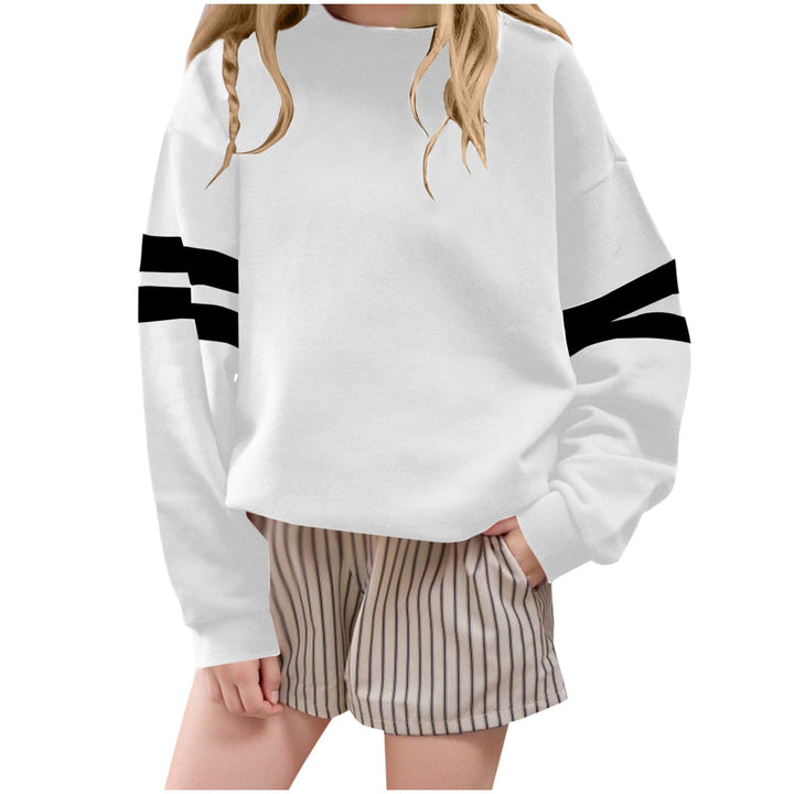 Mädchen Langarmshirts Kinder Tops Mode Kleidung Sweatshirt Farbblock T-Shirt Bekleidung Oberteile Cl