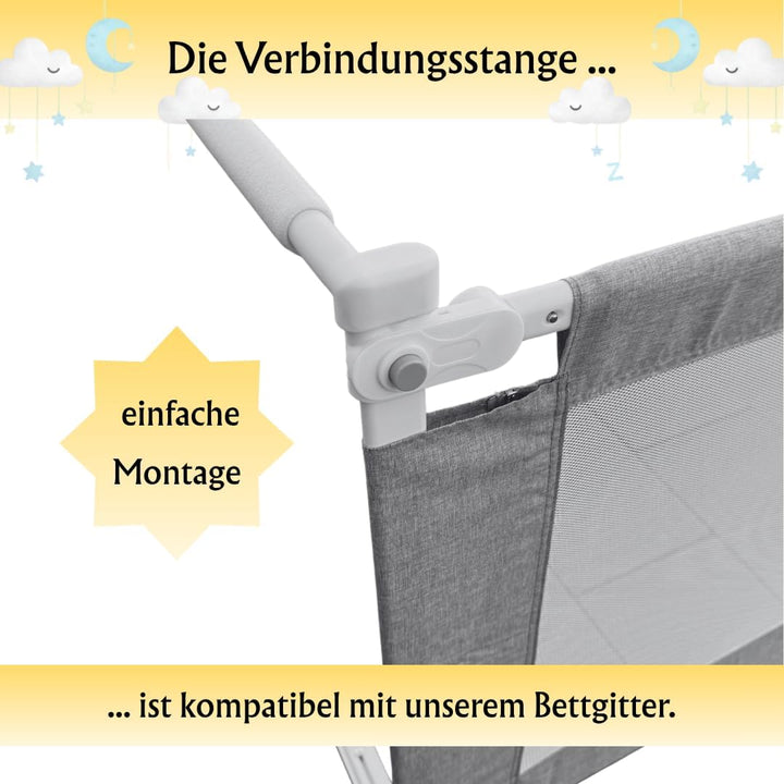 Querstange (200cm) - zur Stabilisierung von zwei Bettgittern (hier separat erhältlich) - gepolstert