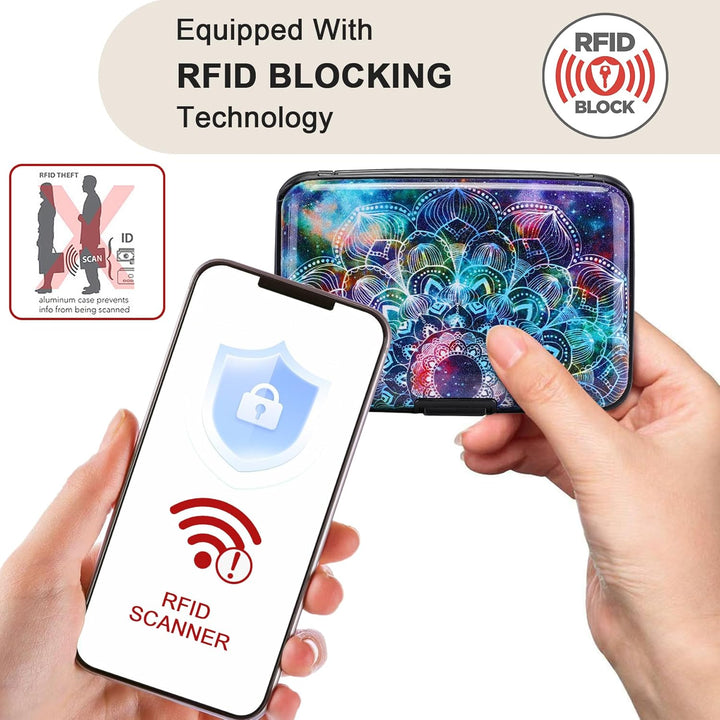Elfish Mini RFID Aluminum Wallet Credit Cards Holder Business Card Case Metal ID Case for Men Women
