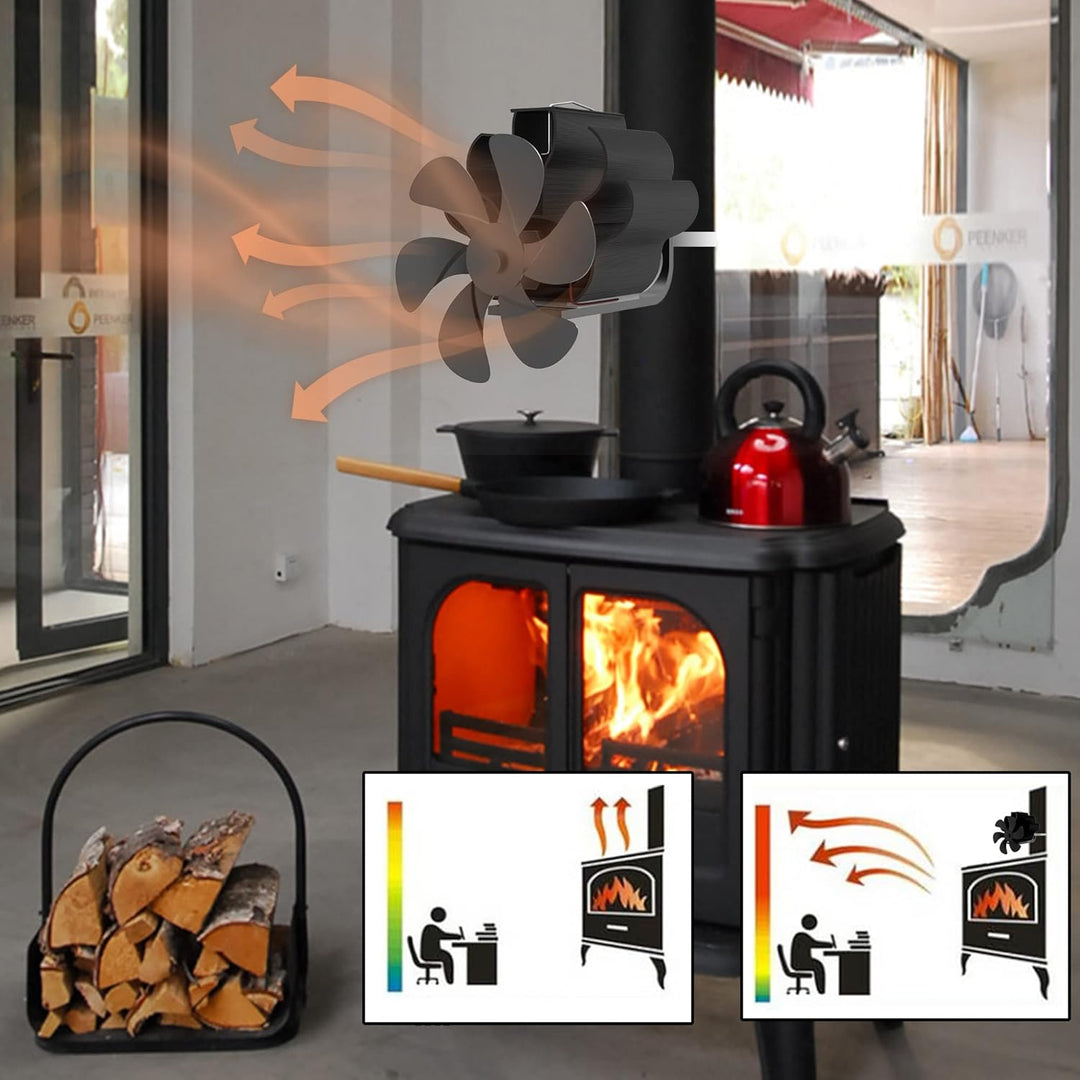 6 Flügel Kaminventilator, Ofenventilator, Wärmebetriebene Ofenventilatoren, Ofenventilator für Holzo