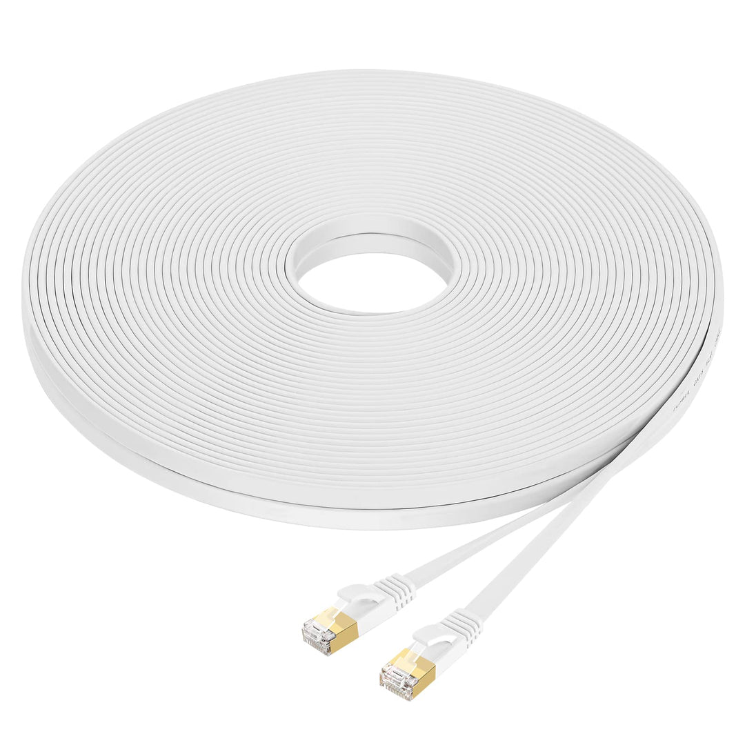 Cat 8 Ethernet Kabel 10m, Hochgeschwindigkeits Flach LAN Kabel Gigabit RJ45 Patchkabel 40Gbps 2000Mh