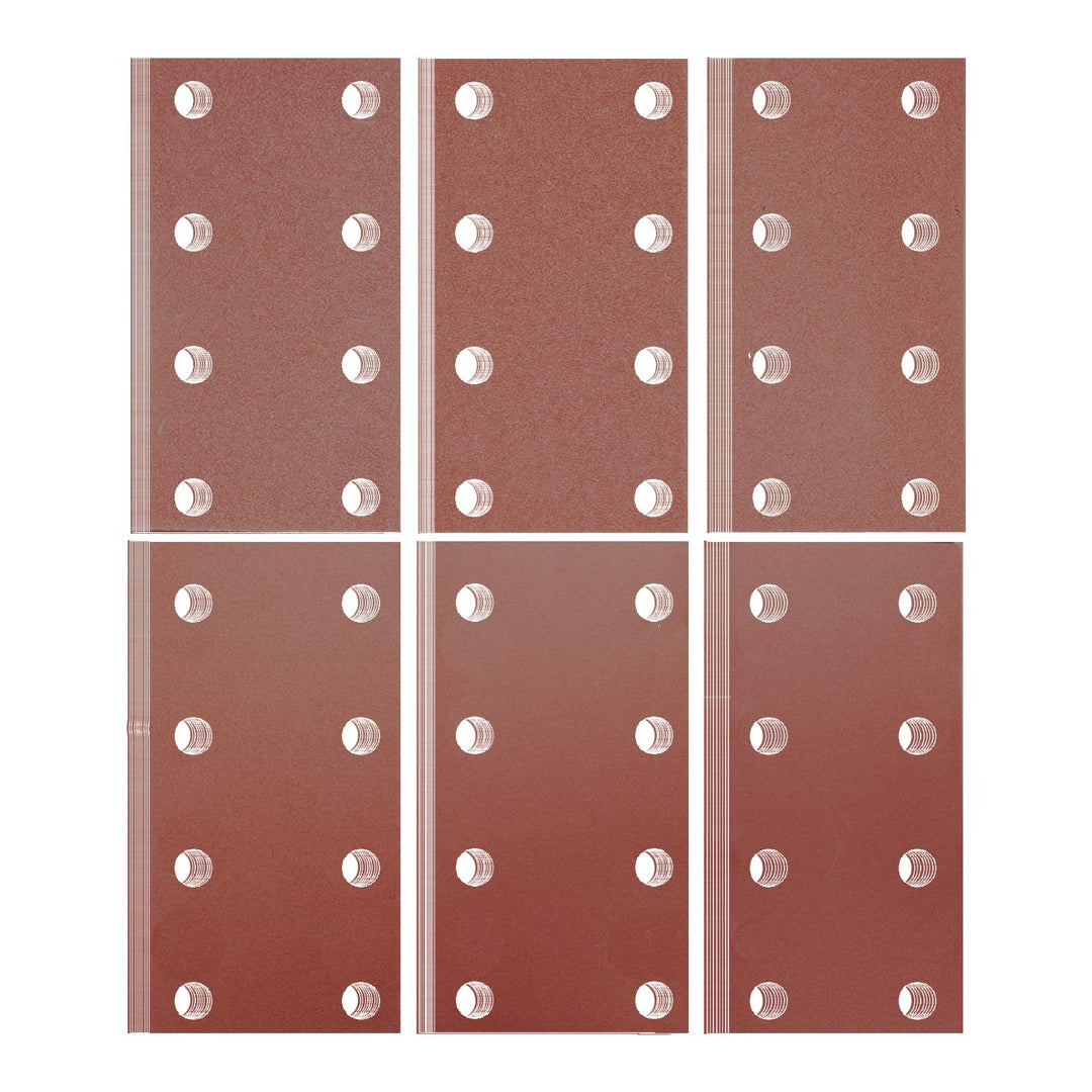 Senmai Tools Schleifpapier 93 x 185 mm Klett, Schleifblatt 8 Löcher, Schleifblätter Körnung 40 60 80