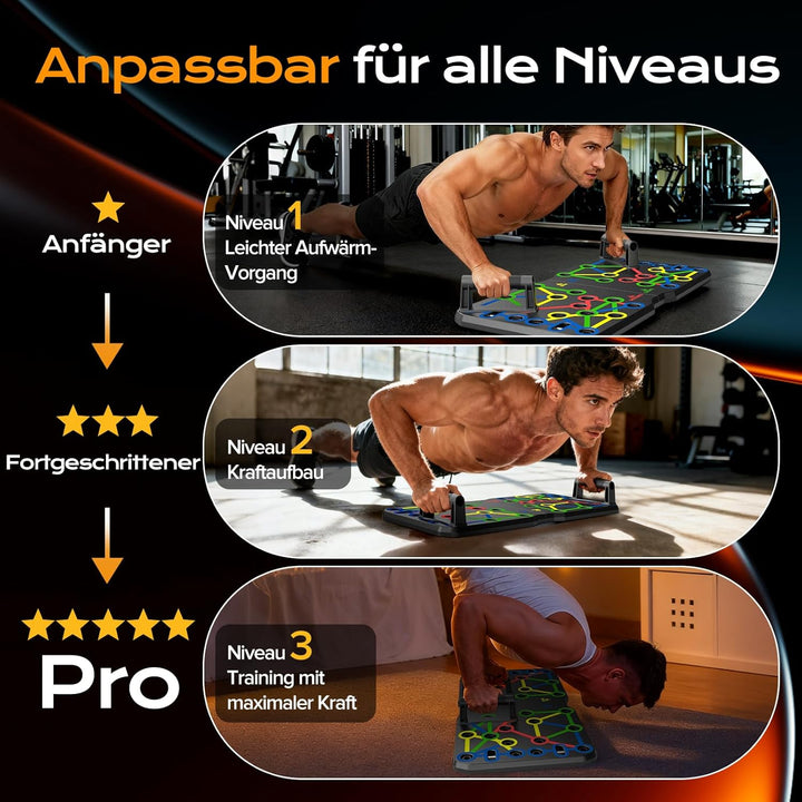 AERLANG Liegestützbrett, tragbar, multifunktional, faltbar, 10-in-1 Liegestützstange, Liegestützgrif