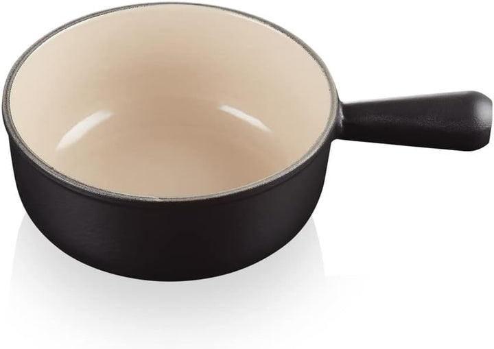 Le Creuset Caquelon aus Gusseisen, 22 cm, 2,6 Liter, Schwarz matt, 20007220002460 Schwarz Matt 22 cm