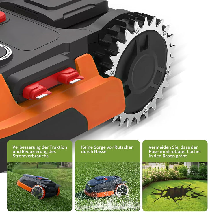 Forever Speed 2 Stück Mähroboter Spikes für Worx Landroid L, Senkschraubenloch-Entgraten, 225-mm-Ras