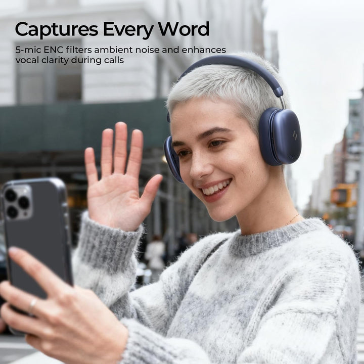 havit Space S1 Adaptive Active Noise Cancelling Headphones, LHDC Bluetooth 6.0 Hi-Res Wireless Over