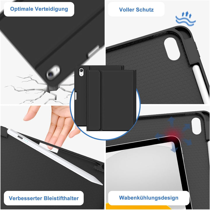 MMK Hülle mit Tastatur für iPad A16 11 Generation 2025/10 Generation 2022(11/10.9 Zoll), 7-Farben Be
