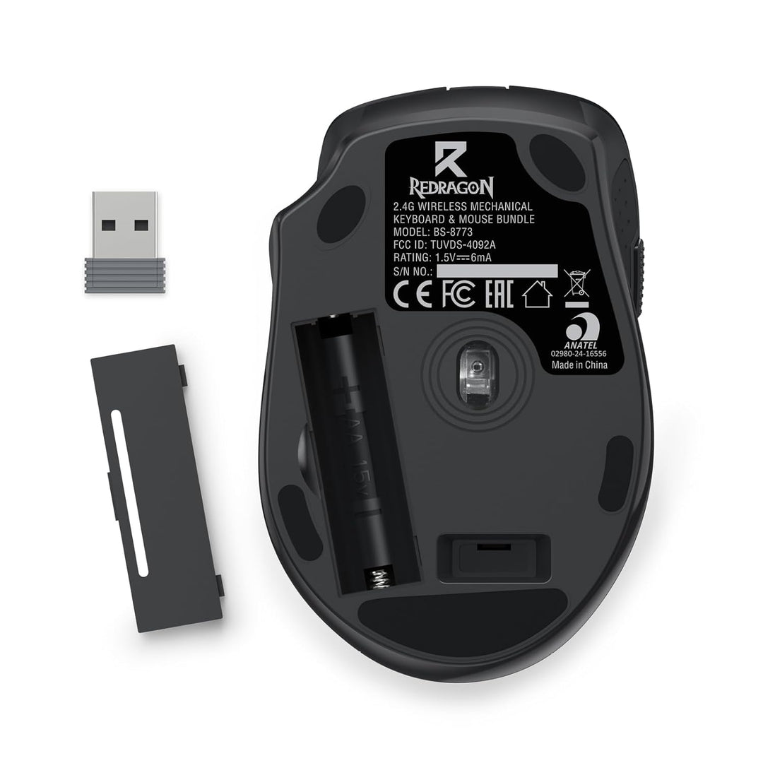 Redragon BS8773 Kabelloses Gaming-Tastaturen & -Mäuse Combos, 78 Tasten, 2,4 GHz, mechanische Tastat