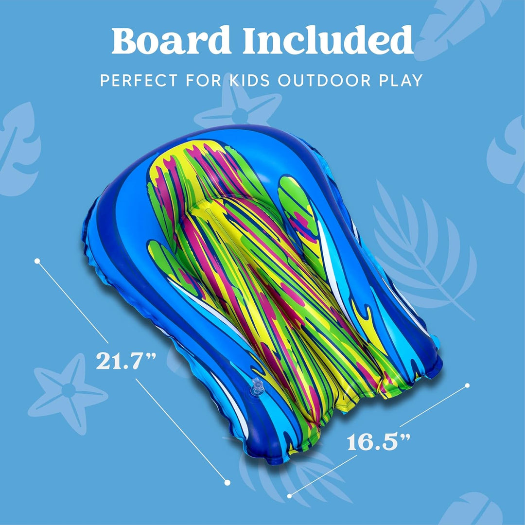 JOYIN 585cm x 90 cm Slip and Slide Wasserrutsche mit 1 Bodyboard, Kinder Wasserrutsche, Sommerspielz