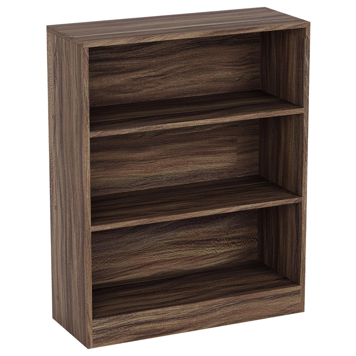 Vida Designs Cambridge Bücherregal mit 3 Ebenen, niedrig, Walnuss, Holz-Regaleinheit für Büro, Wohnz