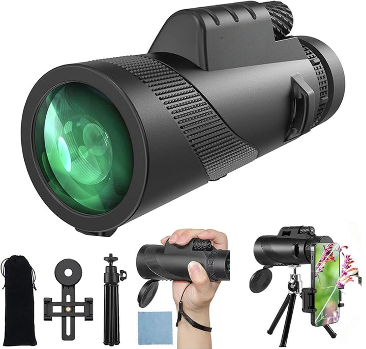 12x50 Zoom Mono fernglas, mit Smartphone Halter Stativ,Robuste Gummiarmierung,für Wildtiere Vogelbeo