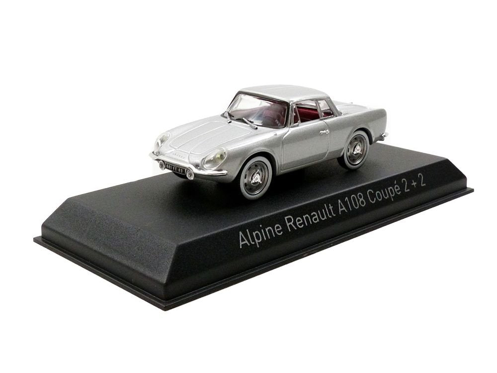 Norev- Alpine Renault A 108 Coupe 1961 Miniatur-Fahrzeug, Silber, Massstab 1:43