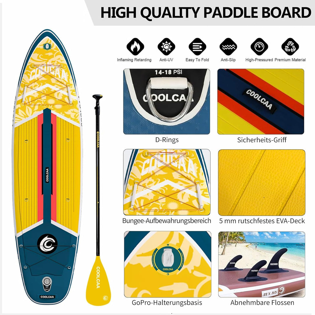 COOLCAA SUP Board, 355cm (Extra Gross) Stand Up Paddling Board, Aufblasbares Stand-Up Paddle Board m